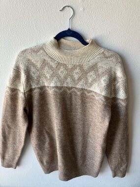 KEREN hart Fair Isle Crewneck Wool Sweater